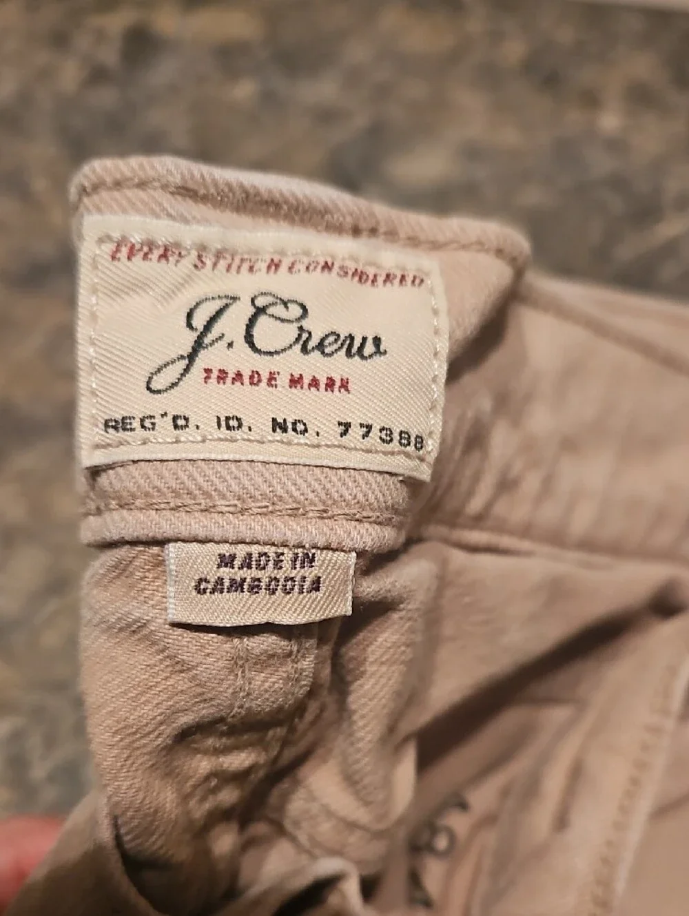 J. Crew Men's Light Tan Chino Pants